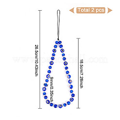 Ремешки для мобильных телефонов сглаза лэмпворк и бисером HJEW-GO00001