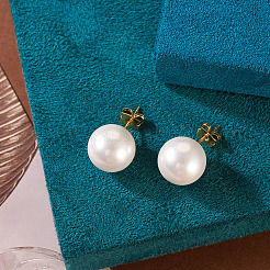 925 круглые серьги-гвоздики из стерлингового серебра&nbsp;EJEW-TAC00030-02