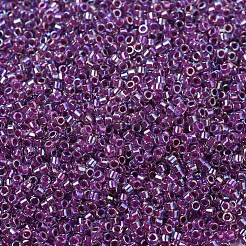 MIYUKIデリカビーズ  シリンダー  日本製シードビーズ  11/0  （db0056)ラズベリー裏地クリスタルab  1.3x1.6mm  穴：0.8mm  約10000個/袋  50 G /袋&nbsp;SEED-X0054-DB0056