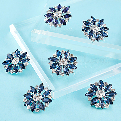 6 шт. пуговицы со стразами из сплава с 1 отверстиями BUTT-GA0001-15B