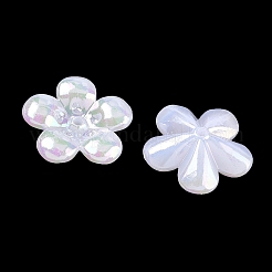 メッキ不透明アクリル模造貝殻ビーズキャップ  花  貝殻色  21x22x6.5mm  穴：1.7mm  約467個/500g&nbsp;OACR-P039-03D