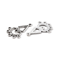 チベット風合金シャンデリアコネクターパーツ  ハート  アンティークシルバー  26x16.5x1mm  穴：1.4mm&nbsp;PALLOY-C154-07AS