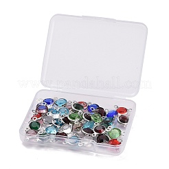 40шт 10 цвета стеклянные подвески GLAA-UN0001-03