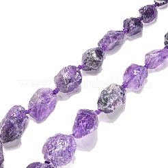 天然石アメジストビーズ連売り  段階的なビーズ  ナゲット  アメジスト  16~50x10~38x7~27mm  穴：1mm&nbsp;G-G486-01