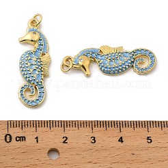 Кулоны с эмалью из латуни с прозрачным кубическим цирконием&nbsp;KK-G537-03G