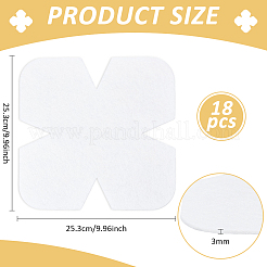 18個のコットンキルティングボウルコージープレ  裁縫用中綿をカットする  ホワイト  253x253x3mm&nbsp;DIY-BC0014-68B