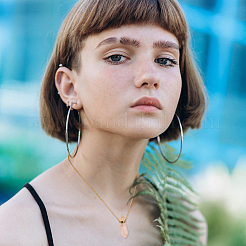 1 шт. натуральный розовый кварц граненый шестиугольный призматический флакон духов подвеска ожерелье&nbsp;NJEW-FH0001-17G-01