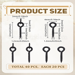 40 шт. 2 стиля латунных винтовых ушковых штифтов&nbsp;KK-LP0004-53