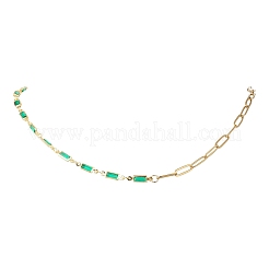 Цепочка-скрепка из латунного стекла с прямоугольными звеньями NJEW-JN05537