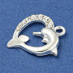 アロイ マイクロパヴェ クリア キュービックジルコニア ペンダント  ハート  銀  21.5x19.5x3mm  穴：2mm&nbsp;FIND-Z061-04S-02