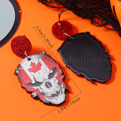 Halloween Totenkopf bedruckte Acryl Ohrstecker&nbsp;ZR0634-3