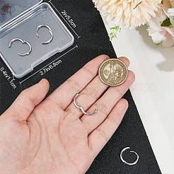 1 пара 999 изящных серебряных сережек-колец&nbsp;EJEW-BBC0001-39B