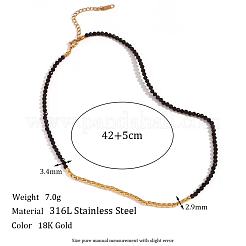 Ожерелья из граненого круглого стекла и нержавеющей стали 316L для женщин YP1849-2