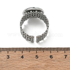 304ステンレススチールカフリング部品  丸いベゼルパッドリングセッティング  ステンレス鋼色  19mm  トレイのサイズ：14mm&nbsp;SA-CBA37BC-16D-P