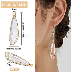 Латунь стекло кулоны KK-BC0008-97