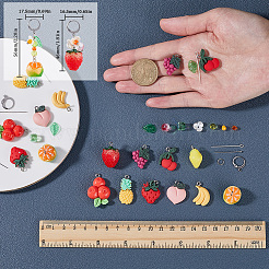 DIY-Sets zum Herstellen von Ohrhängern aus Kunstharz mit Obstmotiv&nbsp;DIY-SC0027-69