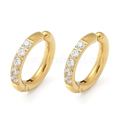 Серьги-каффы из нержавеющей стали 304 с микропаве из прозрачных кубических цирконий&nbsp;EJEW-C096-60G