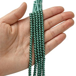 Fili di perle rotonde di perle di vetro tinto ecologico&nbsp;HY-A002-4mm-RB118