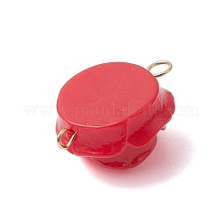 Undurchsichtige Harz rote Rose Blume Verbinder Verbinder Charms&nbsp;PALLOY-JF02750-01