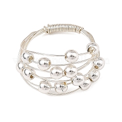 Anillos de dedo de hematita sintética no magnética con alambre de cobre redondo y baño electrolítico&nbsp;RJEW-JR01096