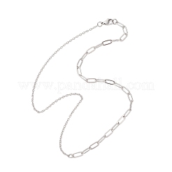 4 juego de collar de cadena mixta de acero inoxidable 304 de 4 estilos&nbsp;NJEW-JN05982