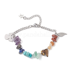 Браслеты из бусин с натуральными и синтетическими драгоценными камнями&nbsp;BJEW-JB12532-01