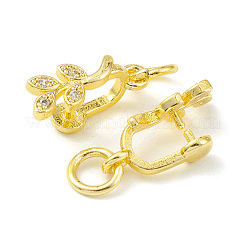 Стеллажное покрытие латунь проложить кубический цирконий форма листа ледоруб щепотка поручни KK-G464-07G