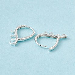 真鍮製フープピアスの発見  水平ループ付き  ティアドロップ  カドミウムフリー＆鉛フリー  925銀メッキ  22x16x2mm  穴：1.6mm  ピン：0.8mm&nbsp;KK-A172-23S