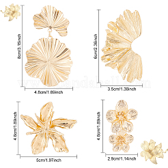 4 пара сережек-гвоздиков из сплава 4 стилей EJEW-AN0003-87