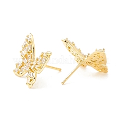 Klare Zirkonia-Schmetterlings-Ohrstecker für Frauen&nbsp;EJEW-K090-03G