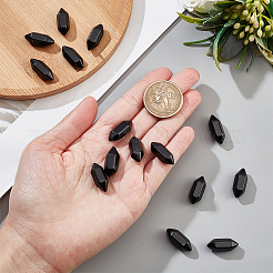 Граненые без отверстий натуральные черные обсидиановые лечебные камни G-OC0003-60