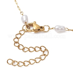 Handgefertigtes Gliederarmband aus 316er chirurgischem Edelstahl mit Kunststoffimitatperlen&nbsp;AJEW-JB01589