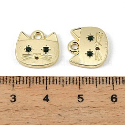 Ciondoli in lega con micro pavé di zirconi cubici color verde mare&nbsp;FIND-H024-15G