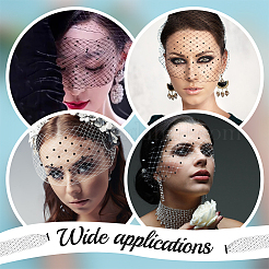 Винтажные сетчатые вуали из полиэстера со стразами для женщин AJEW-WH0596-182B