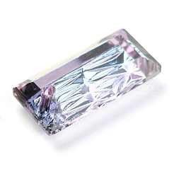 エンボスガラスラインストーンペンダント  長方形  多面カット  vitrail light  20x10x5mm  穴：1.6mm&nbsp;GLAA-J101-07B-001VL