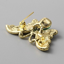 Брошь в виде бабочки со стразами&nbsp;JEWB-WH0028-14KCG