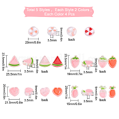 40шт 10 стильные прозрачные эмалевые акриловые бусины TACR-SC0001-09B