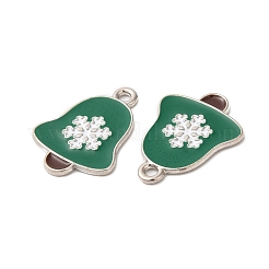 クリスマス合金エナメルペンダント  プラチナ  クリスマス鐘  19x14x1mm  穴：1.6mm&nbsp;LS-ENAM-D050-13H-02P