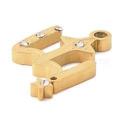 304ステンレススチールラインストーンペンダント  ゴールドカラー  イオンプレーティング（ip）  スターのチャーム  18x13x2.5mm  穴：1.6mm&nbsp;RB-CBAB4B7-01A-G