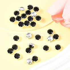 プレシオサ® マキシマ クリスタル 縫い付けカップ  チェコクリスタル  真鍮製爪付き台座付き  719 37 081 チャトン（丸）  銀  ジェット機23980機  ss39（8.15~8.4mm）&nbsp;X-PRC-SS39-23980-S