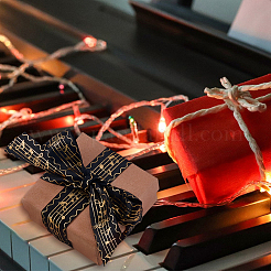 30 ярд двухцветной полиэстеровой полосатой ленты с рисунком в виде музыкальных нот OCOR-DC0001-19