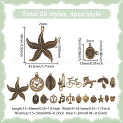 80шт 20 стильные наборы подвесок из сплава в тибетском стиле TIBEP-FG0001-03