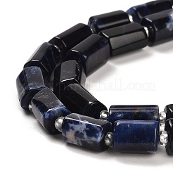 天然石ソーダライトビーズ連売り  シードビーズで  ファセット列  9~11x6~7.5x6~7.5mm  穴：1.2mm  約30個/連  15.16~15.55インチ（38.5~39.5cm）&nbsp;G-G068-A04-01