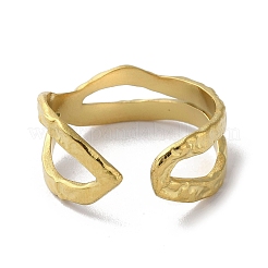 Открытое манжетное кольцо из нержавеющей стали 304 RJEW-H215-07G