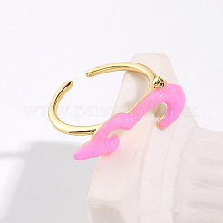 Открытые манжеты из латуни с микропаве из настоящей 18-каратной позолоченной латуни в форме облака с кубическим цирконием&nbsp;KX3532-1