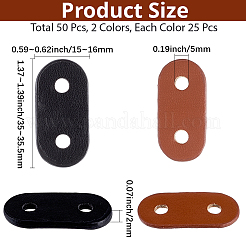 50 шт. 2-цветная овальная пряжка из искусственной кожи&nbsp;FIND-CL0001-58