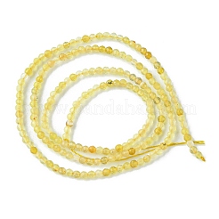 天然石イエローオパールビーズ連売り  多面カット  ラウンド  2mm  穴：0.6mm  約196~199個/連  15.43~15.67インチ（39.2~39.8cm）&nbsp;G-F748-T01