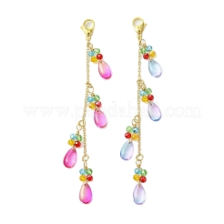 2 pz 2 colori decorazioni pendenti con perline di vetro&nbsp;HJEW-JM02819