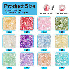 144 г двухцветных прозрачных стеклянных бусин&nbsp;EGLA-TA0013-13