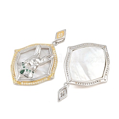 Pendentifs en laiton zircon cubique micro pavé vert&nbsp;CU-CBA3297-01GP